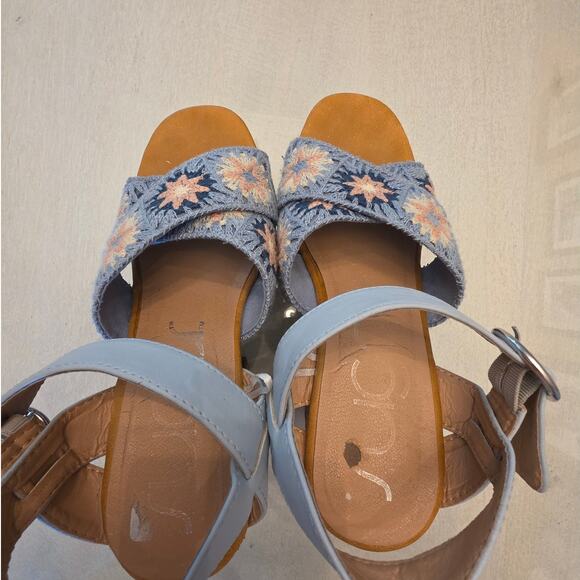 SUGAR Women's Platform Crochet Heels SZ 7.5 Hippie 70's - Picture 5 of 8